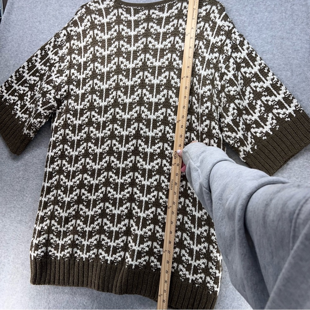 Chico's Chocolate and Ivory Knit Cardigan - Picture 9 of 10
